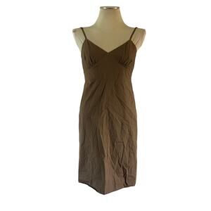 Vtg Y2K 2000s Brown Babydoll Slip Dress Sz 8 Forest Fairy Cottagecore